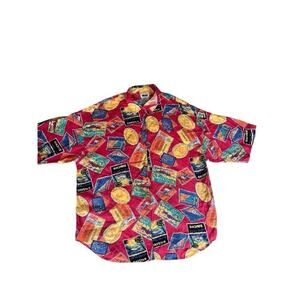 Leslie Fay Sport Women's Vintage Shirt Travel Postcards Graphic Print Size 3X